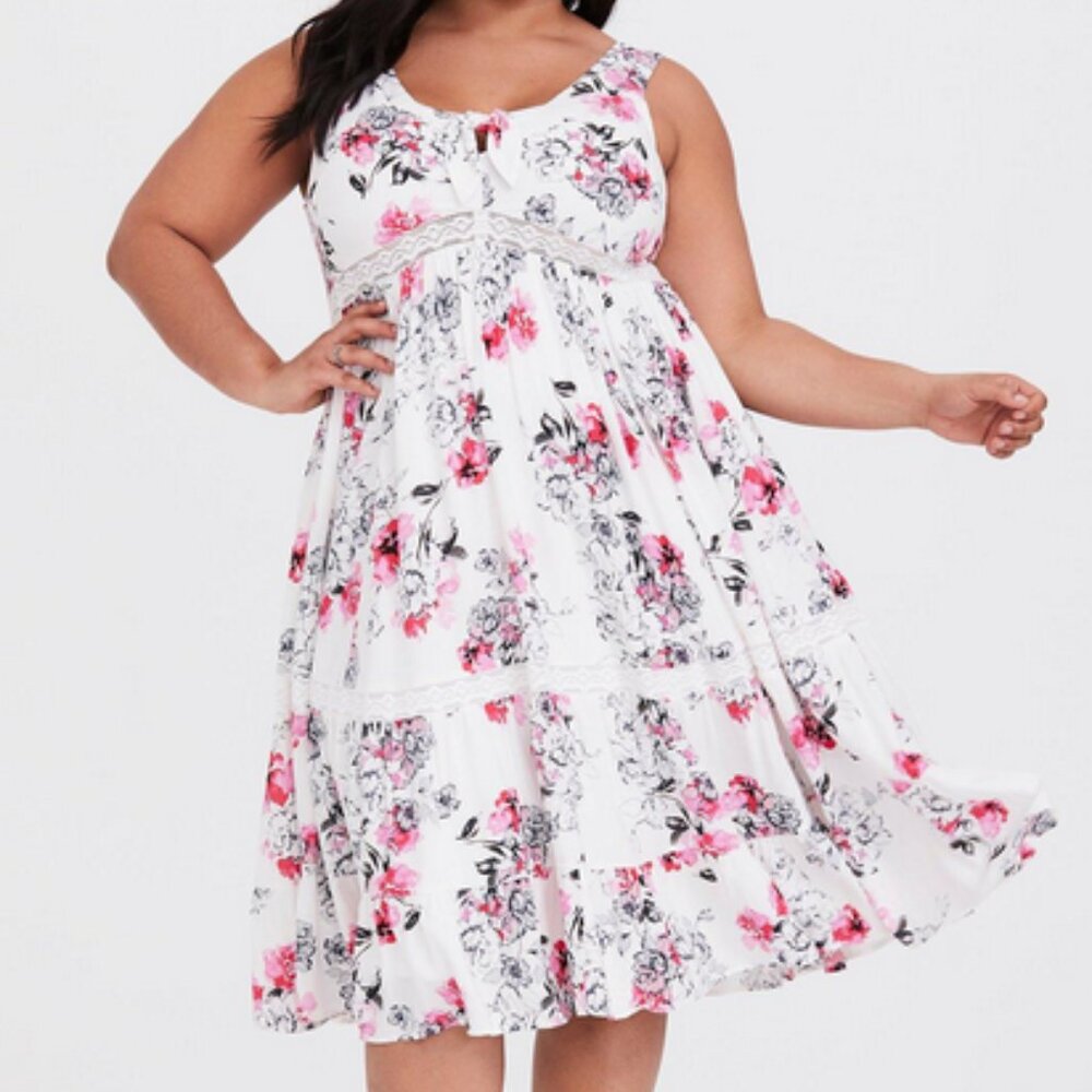 torrid ivory floral plus size dress